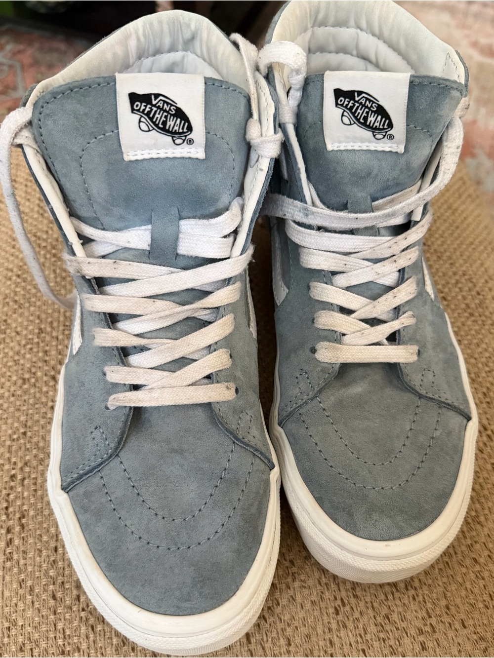 Vans Suede High-Top Sneakers in Light Gray-Blue